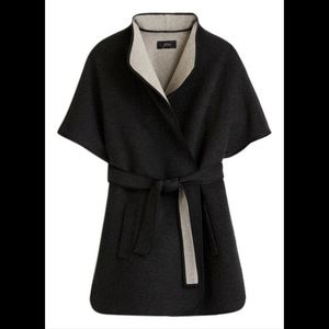 NWT Black & gray Wool poncho / cape